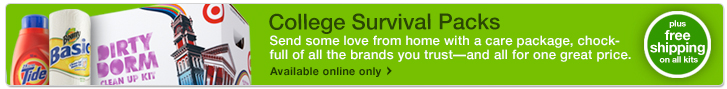 College Survival Packs- Send some love from home with a care packages, chock-full of all the brands you trust-and all for one great price.