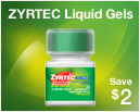 ZYRTEC Liquid Gels. Save $2.