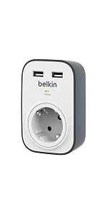 Belkin BSV103VF Surge Cube Con 1 Presa E 2 Porte Di Ricarica Condivisa