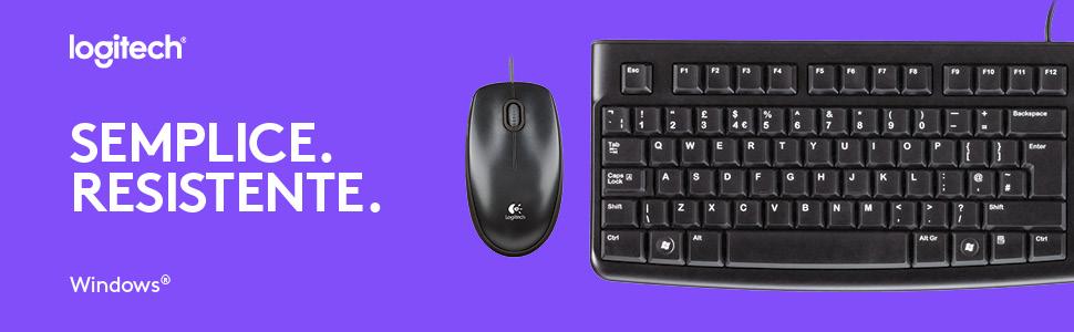 Logitech MK120 Combo Tastiera E Mouse Cablati - Layout Tedesco QWERTZ, Nero - Foto 7