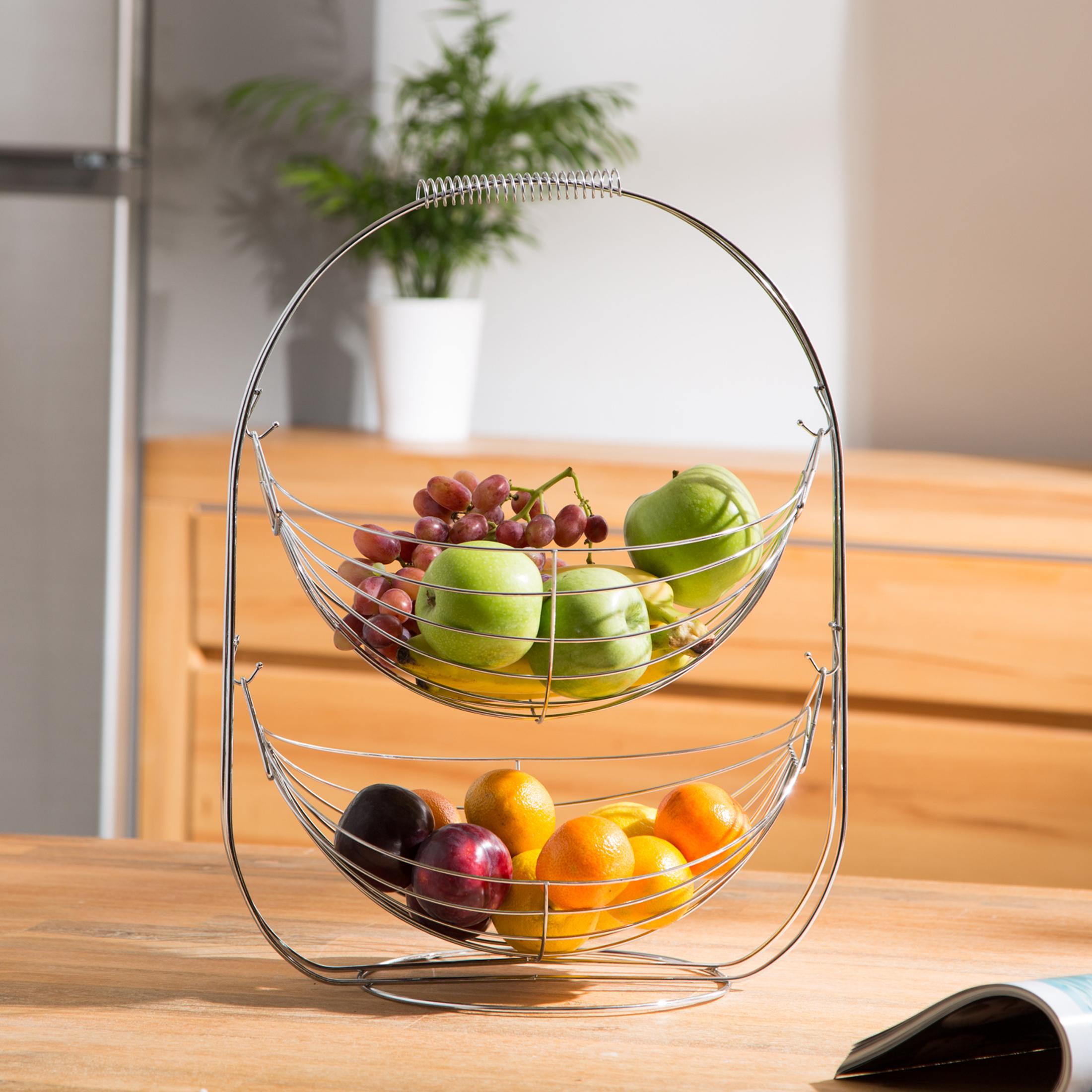 Cestino Portafrutta Relaxdays - Acciaio, 9x22.5cm, Argento - Foto 9