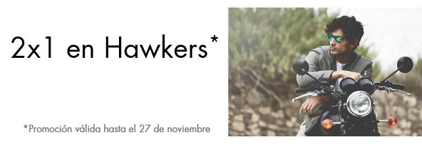 <p>Aprovechate de esta oferta de 2x1 en gafas Hawkers sólo válida HOY</p>