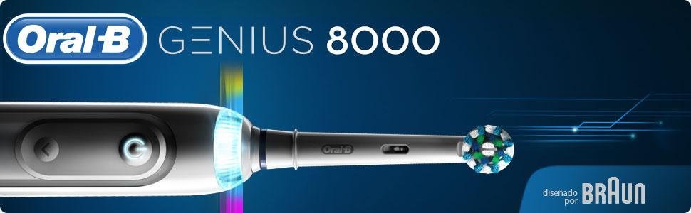 Oral-B Genius 8000 CrossAction - Cepillo de dientes eléctrico recargable con conectividad Bluetooth,