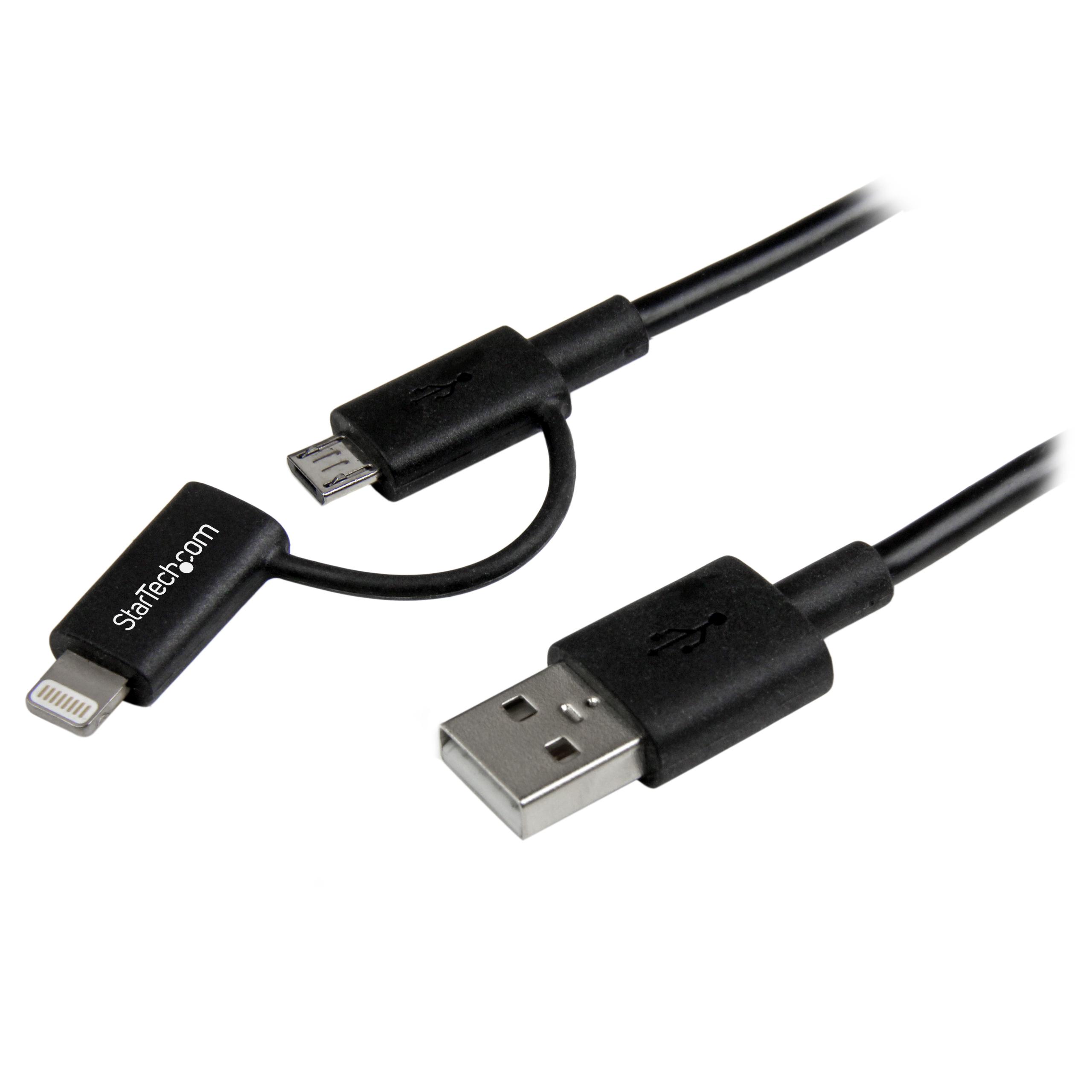 LTUB1MBK Cable Apple Lightning o Micro USB a USB para