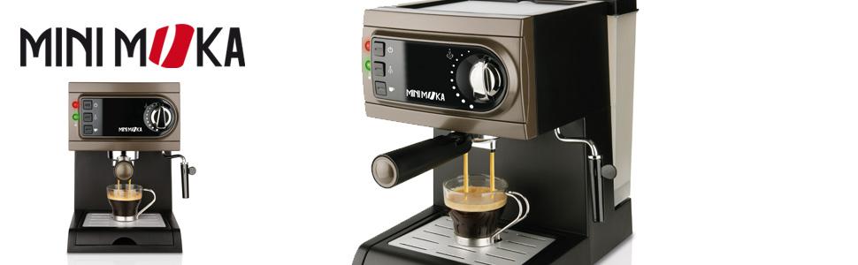 Mini Moka CM-1622 - Cafetera espresso manual, apta para monodosis, color  negro/gris : Amazon.es: Hogar y cocina