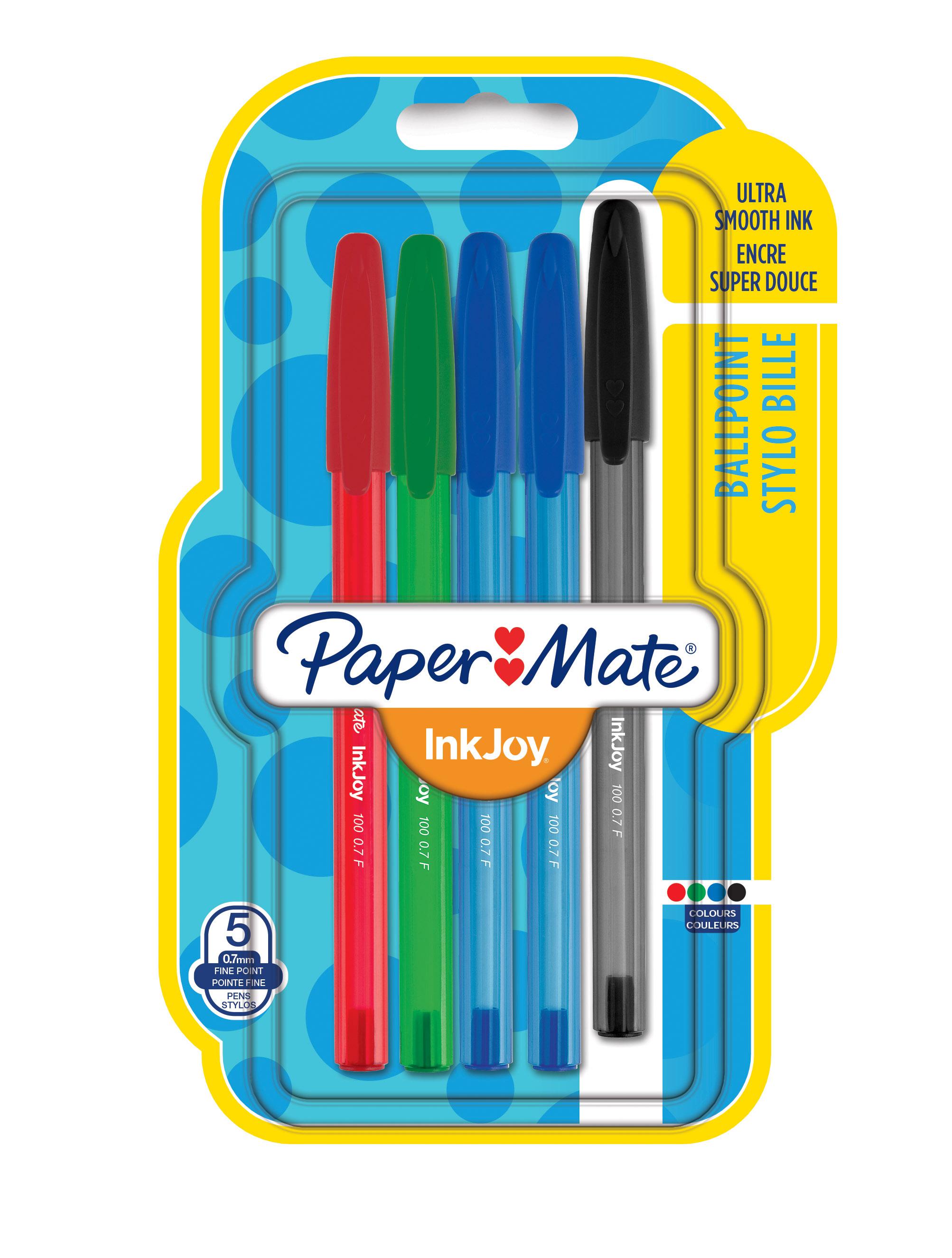 Paper Mate InkJoy 100 CAP, bolígrafo con capuchón, punta fina de 0,7 mm