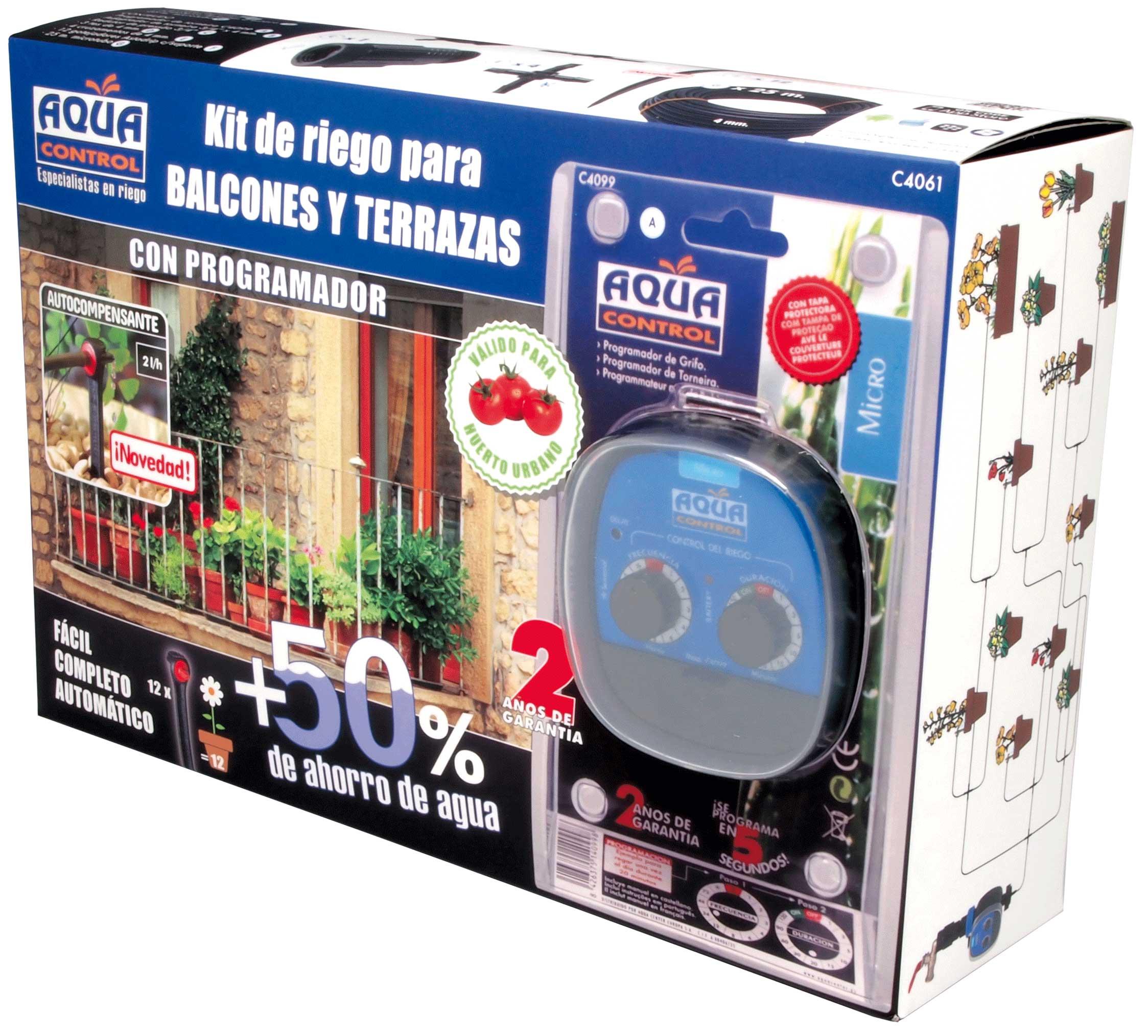 Aqua Control Riego por Goteo para Balcones-Programador C4099N + 12 ...