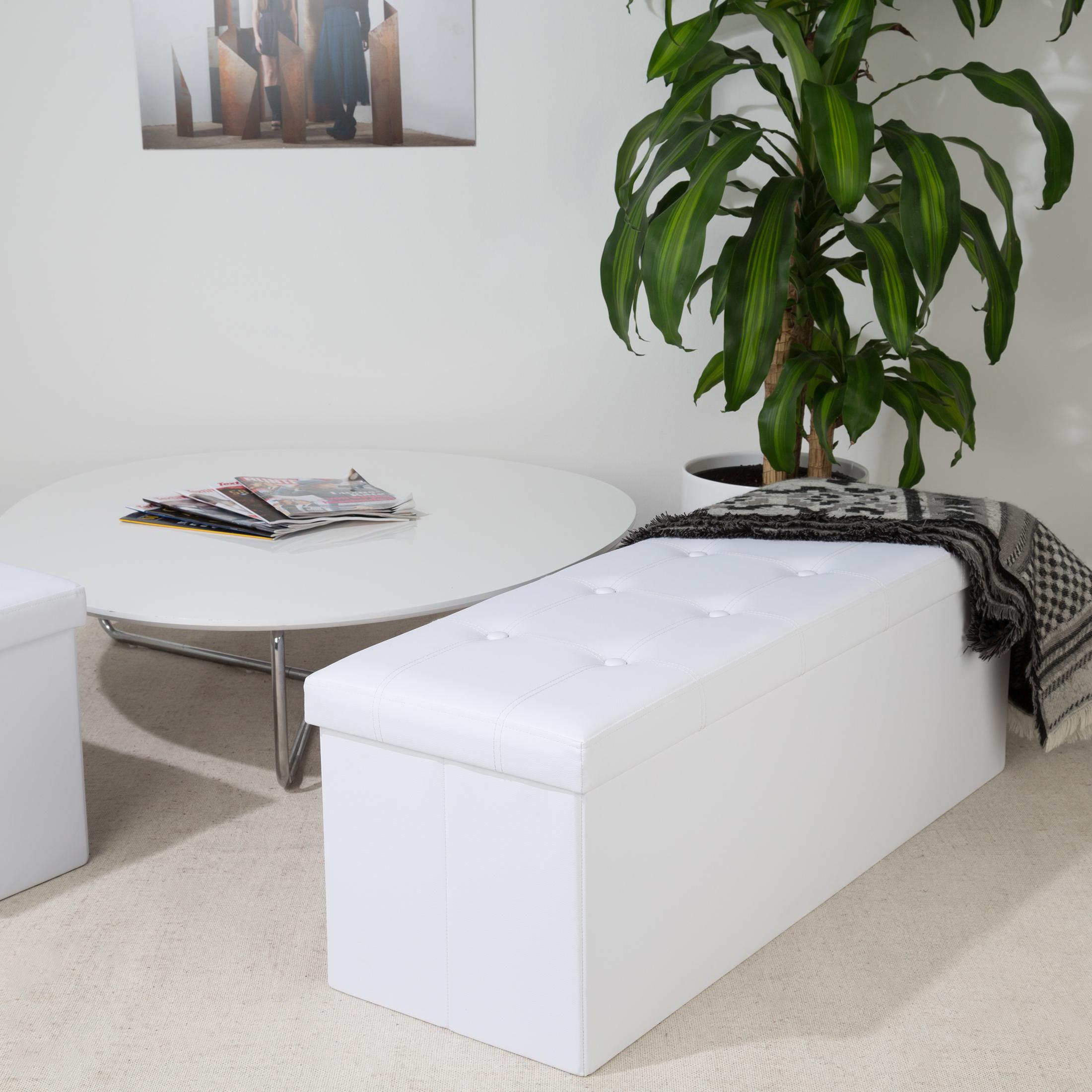 Levivo Banco plegable y acolchado con caja de almacenamiento, muy