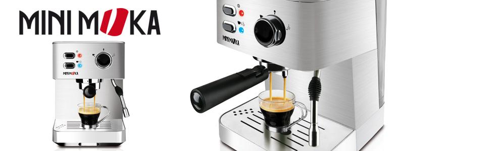 Minimoka CM-1682 - Cafetera Express (15 bares, manual) : Amazon.es ...