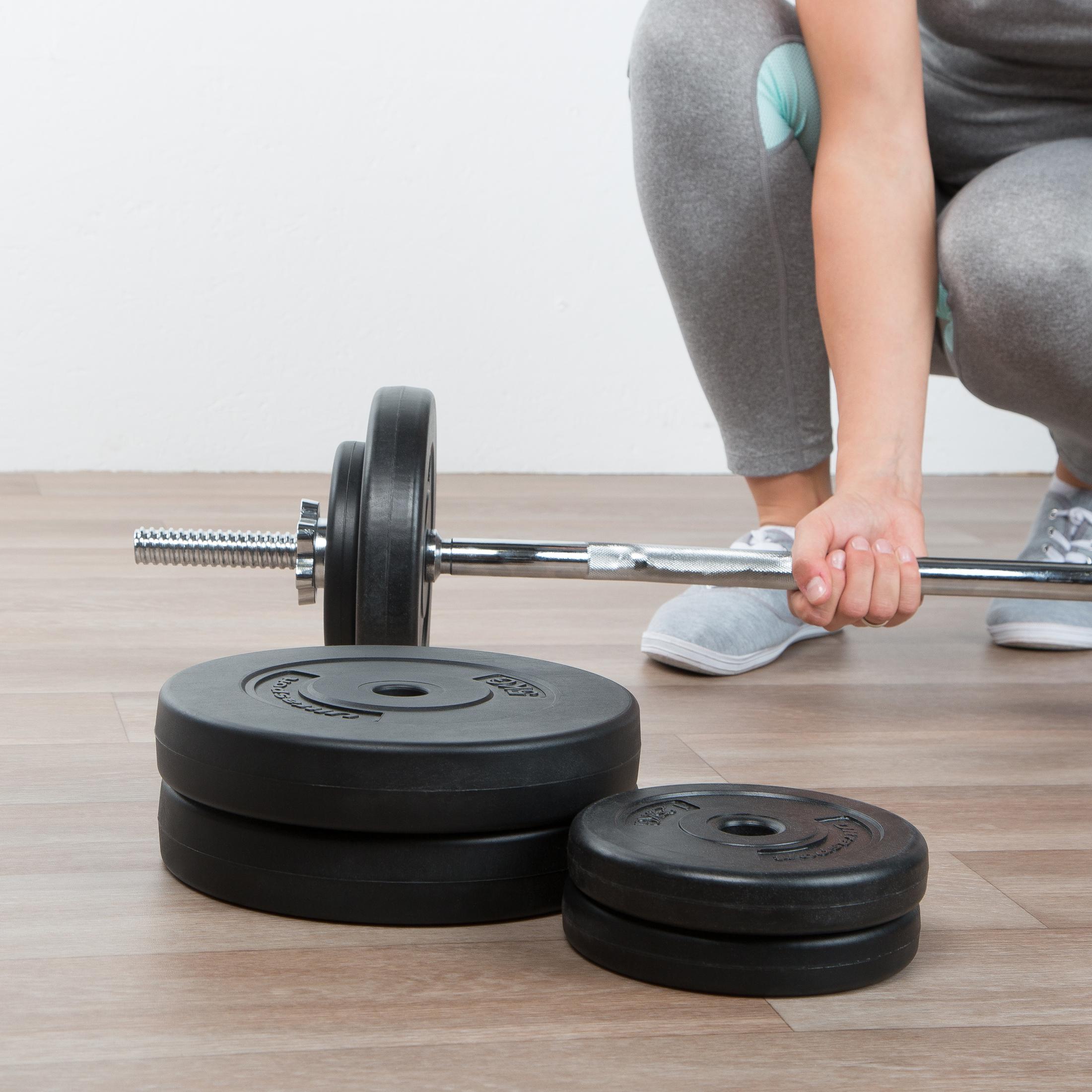 Trainhard Set Bilanciere Per Curl 1,3 M + 40 Kg Dischi In Cemento – Palestra Casalinga