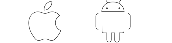 Apple, Android, Amazon and Windows icons