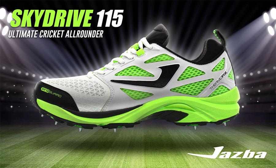 Buy Jazba Men's Skydrive 115 White and Lime Cricket Shoes 6.5 UK