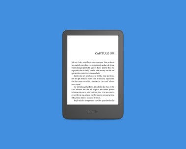 Kindle 11ª geração em um fundo azul