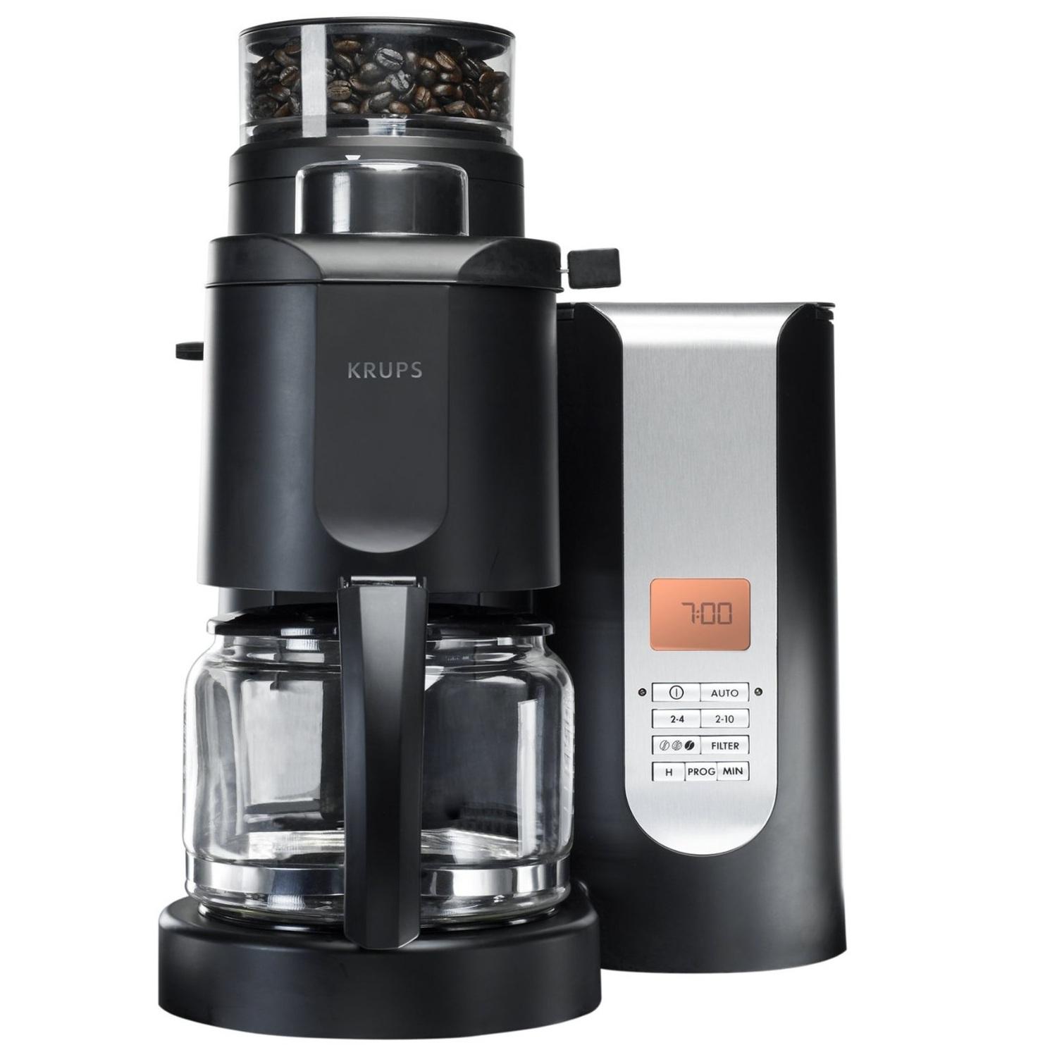 KRUPS KM7005 cafetera eléctrica de acero inoxidable para moler y