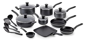 T-fal Initiatives Non-stick Charcoal 18-Piece Cookware Set