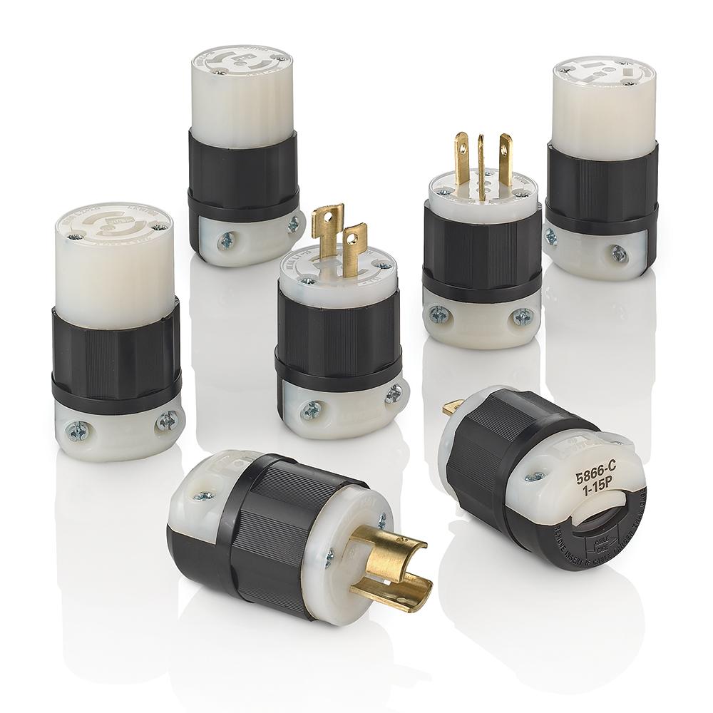Leviton Clamptite Polarisierter Stecker 15A/125V – NEMA 1-15P, Schwarz, Für Wohn- Und Gewerbebereich
