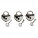 MagiDeal Lot of 3 Vintage Style Mini Padlock Key Lock Heart Shaped Silver Color