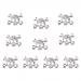 10Pcs Cool Punk Gothic Skull Bling Rhinestone Nail Art Nail Tip Decoration Cellphone Decoration by Generic