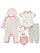 Chick Pea Baby Infant 6-Piece Layette Set - White/Pink, 0-3 Months