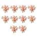 Prettyia 10Pcs Cute Fashion Jewelry Crystal Rhinestone Flowered Pearl Button Necklace Ornaments Hair Band Decors Earrings Supply Rose Gold