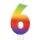 Wilton W Rainbow Candle, Numeral 6