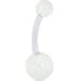 Body Candy White Bioplast Acrylic Ball Glow in the Dark Belly Ring