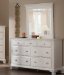 Roundhill Furniture Laveno 012 White Wood 7-Drawer Dresser and Mirror