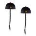 Baoblaze Set of 2pcs Fashion Adults Men Black Chinese Oriental Cap With Ponytail Party Cosplay Hats Stage Performance Props