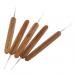 MagiDeal 5pcs Bamboo Hair Weaving Crochet Needles Dreading Hooks Dreadlock Tool for Braid Craft 0.5mm 0.75mm - 0.5mm