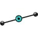 Body Candy Black Anodized Stainless Steel Blue Iris Helix Earring Industrial Barbell Piercing 14 Gauge 37mm