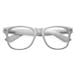 Standard Retro Clear Lens Nerd Geek Assorted Color Horn Rimmed Glasses (White)