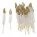 12pcs Natural Goose Feather DIY Craft Accessories Party Gorgeous Decoration - Gold+White, 10-15cm