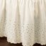 Collections Etc Eyelet Floral Scalloped Elastic Dust Ruffle Bed Skirt, Wrap-Around Easy Fit Design, Ivory, Queen/King