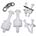 Universal White Plastic Toilet Seat Hinge Bolt Screw For Top Mounting Toilet Seat Hinges - Downlock Nuts Can Slip Over Bolts Threads for Rapid Installation without Screwing in