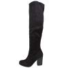 City Classified Women's Back Split Open Back Over The Knee Chunky Stacked Block Heel Black - Image 3