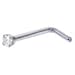 Body Candy 14k White Gold 20 Gauge 1.5mm (0.015 cttw) Genuine Diamond L-Shaped Nose Ring 1/4 inh at Bend