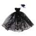 Flameer Off Shoulder Tube Top Princess Doll Dress, 1/3 BJD Doll Wedding Party Outfits, 60cm Girl Doll Formal Dress Black