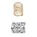 MonkeyJack 2pcs Women's Vintage Hollow Rose Pattern Scarf Ring Buckle Clip (Silver)