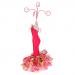 Rose Red Mini Gown European Model Earring Necklace Jewelry Stand Display Holder