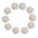 10pcs Rhinestone Faux Pearl Flower Embellishments Button Flatback 30mm