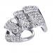 Punk Silvery Full Finger Armor Ring W/rhinestone