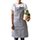 Jeanerlor Double sided (Stripe and Black) Canvas Apron for Woman with Convenient Pocket, Professional Apron for Cooking,Grill and Baking Cross-Back Straps & Adjustable S to XXL