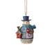 Enesco Jim Shore Heartwood Creek Mini Snowman with Birdhouse Hanging Ornament, 3.375