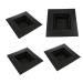 Fityle 4Pcs ~Square_L Plastic Ikebana Suiban Vase Tray Bonsai Flower Container~Various Shape,Black