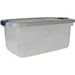 Rubbermaid Roughneck Clear Storage Container, 50 qt., Clear Base, Grey and Blue Lid, Pack of 5 (1785784)