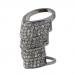 Punk Gray Full Finger Armor Ring W/rhinestone