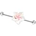 Body Candy Steel White Pink Beautiful Blossom Flower Helix Earring Industrial Barbell Piercing 14 Gauge 37mm