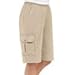 Collections Etc Women's Elastic Waist Cargo Pocket Short, Khaki, X-Large