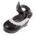 Jili Online Lovely Doll Bow Ankle Belt Shoes Fit for 12'' Blythe Dolls Clothes ACCS Black