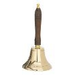Large solid brass school bell w/ wood handle ~ school bell